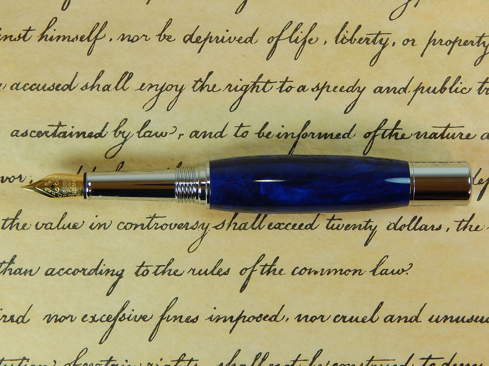 Thumbnail: Vellichor Fountain Pen with Blue Acrylic - #FP10238