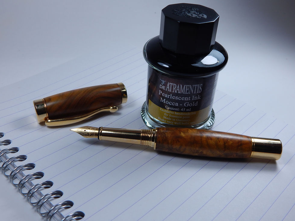Thumbnail: De Atramentis Fountain Pen Ink 45ml - Mocca Gold - Pearlescent