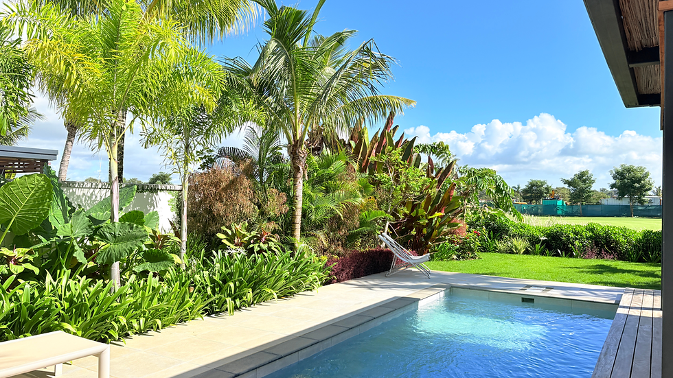 Pool mit tropischer Vegetation