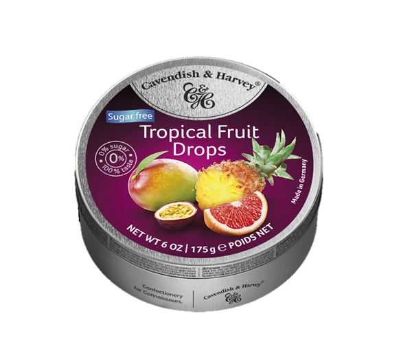 BALAS CAVENDISH TROPICAL SEM AZUCAR 175GRS