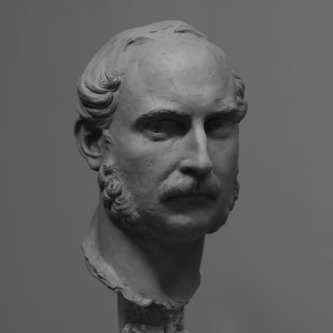 Portrait of Prince Albert in clay.