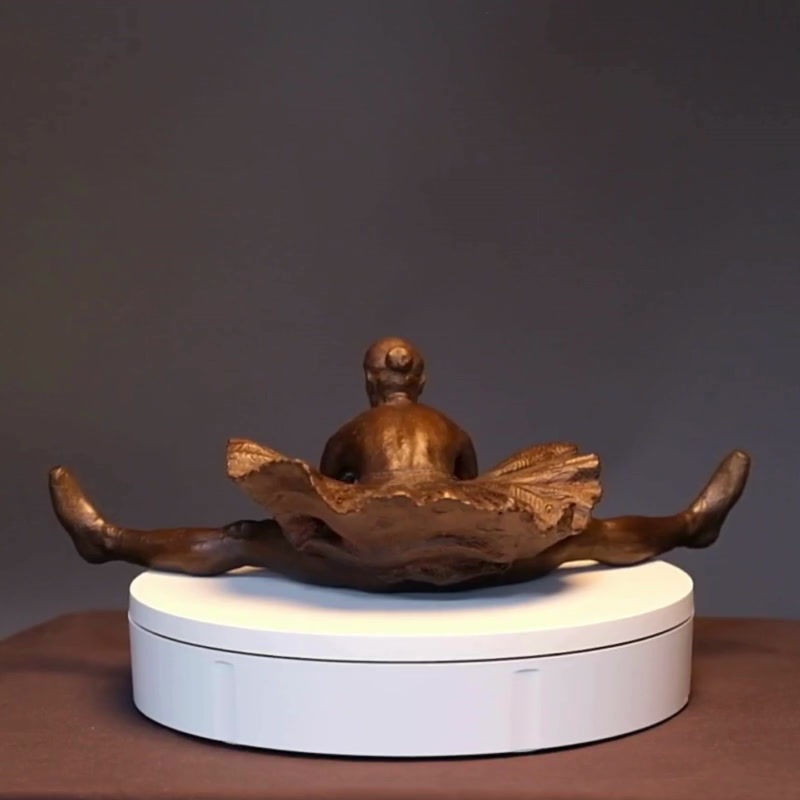 Thumbnail: Bronze sculpture of a seated female ballet dancer - 360 view
