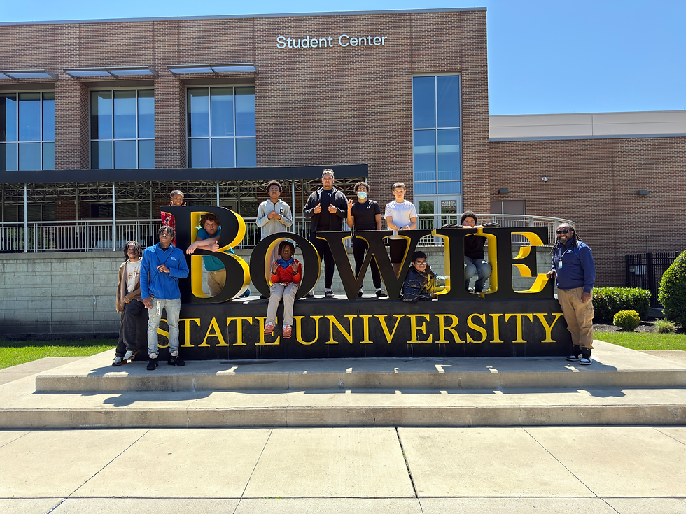 Teens visited three Maryland institutions—University of Maryland Eastern Shore (UMES), University of Maryland, College Park, and Bowie State University—gaining firsthand exposure to college campuses, academic programs, student life, and future opportunities. More than just campus tours, these experiences helped teens begin connecting their interests and talents to long-term educational and career goals.