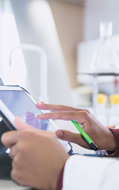 Scientist on Tablet