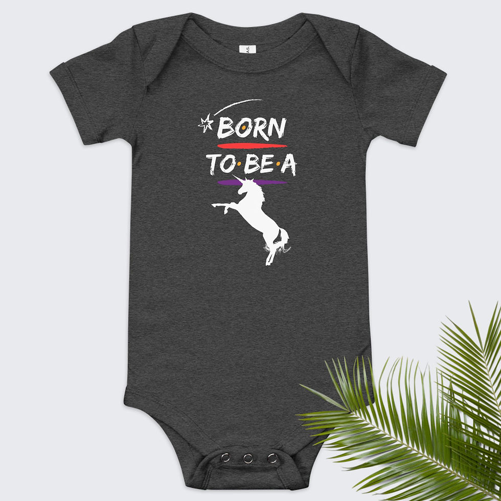 Thumbnail: Baby Born to Be a Unicorn (Dark) Short Sleeve Onesie