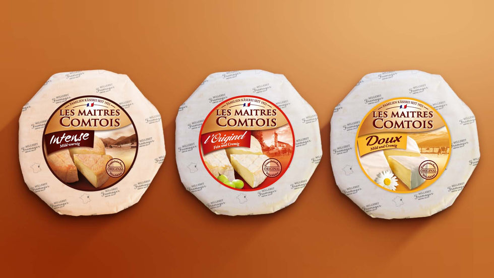 Milleret étiquettes gamme fromage Graphiste packaging Vannes
