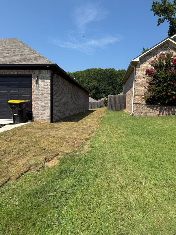 Finished yard with sod after gutter drain installation in Cabot AR — Hyslip Excavation