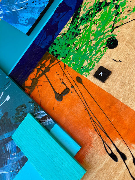 Abstract art: blue, green, orange shapes made by Przemyslaw Robert Chochol