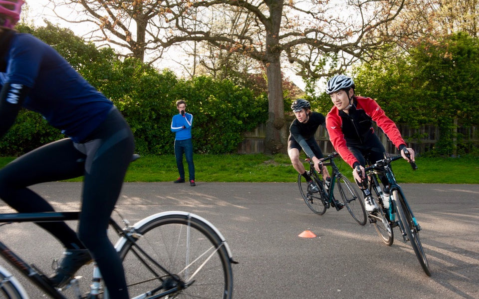 Group cycle coaching London.