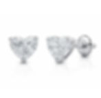 Pair of heart-shaped diamond stud earrings
