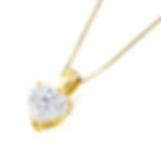 Gold heart diamond pendant necklace