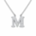 Letter M diamond pendant necklace