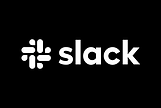 slack white logo with black background