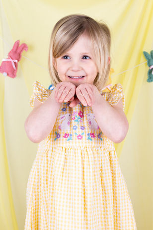 Yong girl wearing Yellow dress