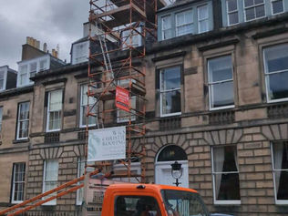 Scaffolding on a house