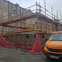 scaffolding on a new build house