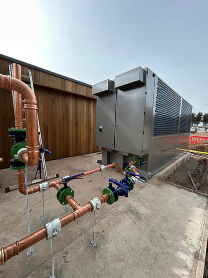 commercial heat pump pipework