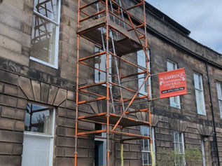 Scaffolding on a house