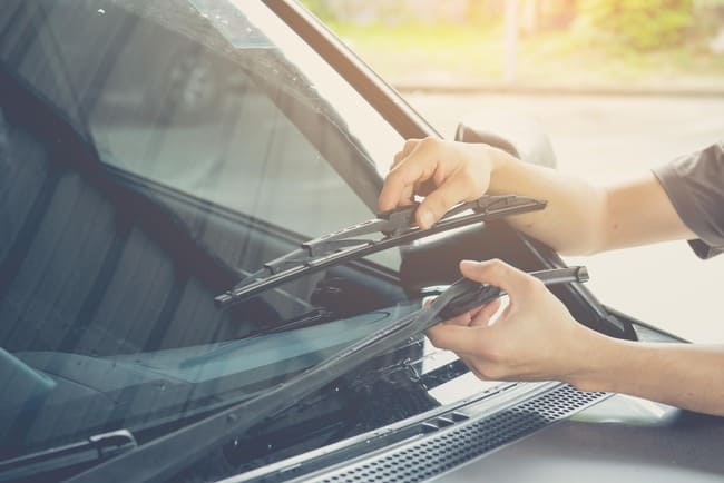 2 wiper blades held