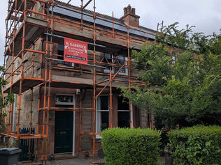 Scaffolding on a house