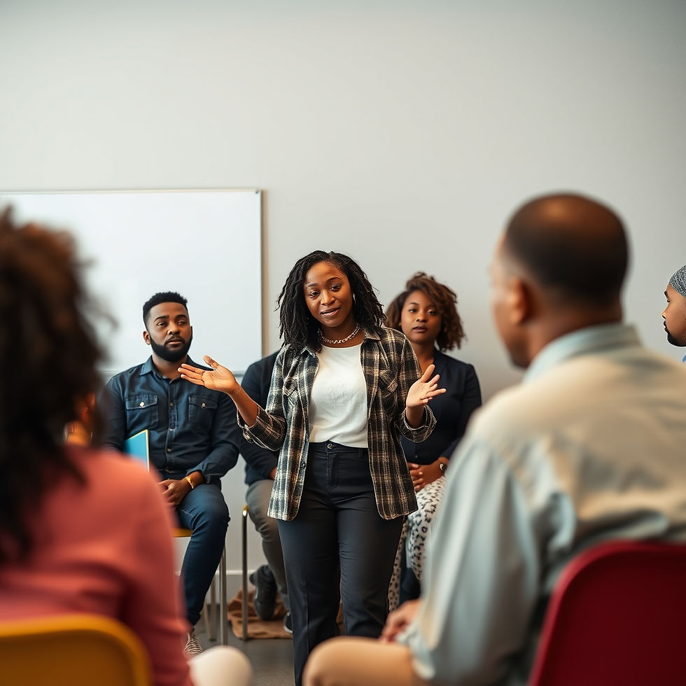 black woman teaching a workshop to a room of black adults.jpg