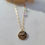 Thumbnail: Gold medallion aries zodiac sign necklace with crystals