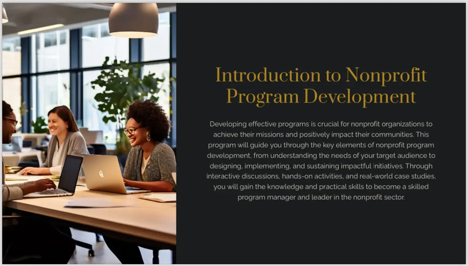 Introduction to Nonprofit Program Development