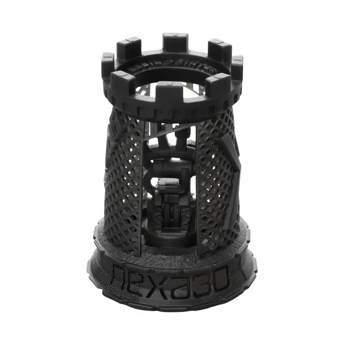 Miniatura: Modelo impresso de resina xMODEL15 com tampa aberta, pronto para uso em impressoras 3D na cor preta