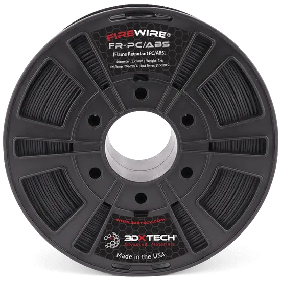 FR-PC-ABS Preto 750g 2,85mm: "Filamento Firewire® FR-PC-ABS preto