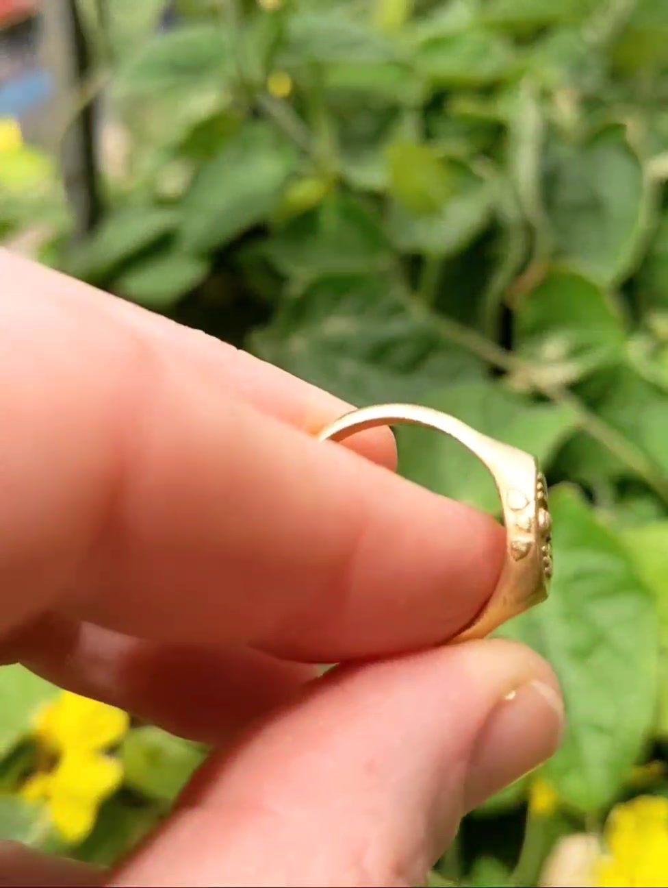 Thumbnail: Egyptian Scarab Signet Ring -14k White Gold
