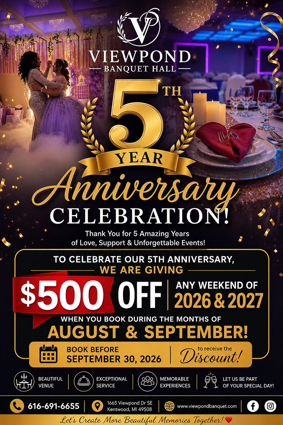 Viewpond Banquet Hall — 5th Anniversary Celebration