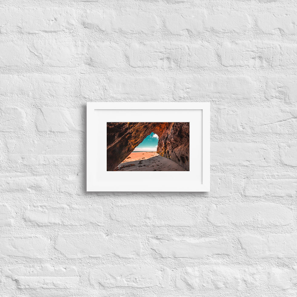 Thumbnail: Beach Cave - Framed Print