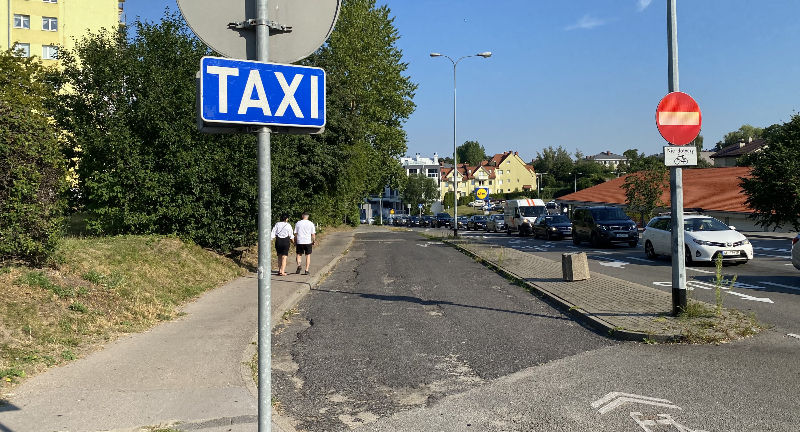 taxistation i centrum av Gdansk