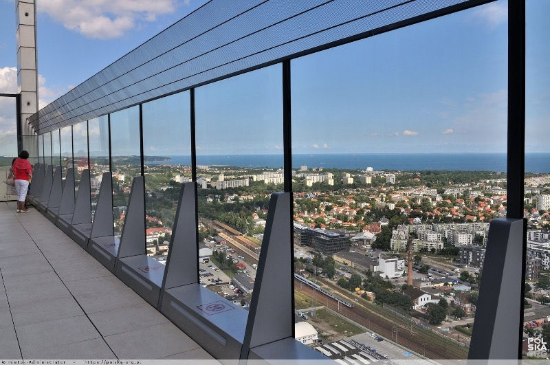 Observation deck on top of the Oliwa Star skyscraper