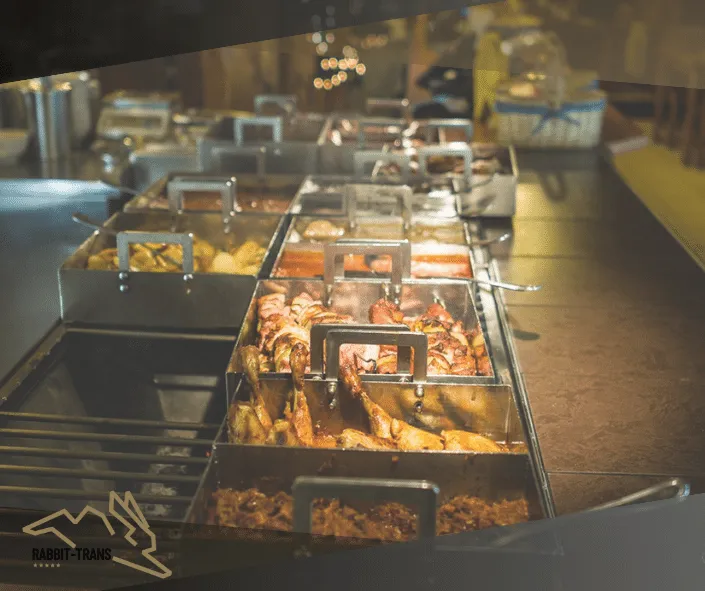 Menu menu and buffet at the Nowa Hollanda restaurant