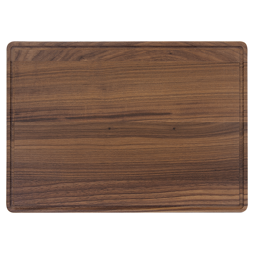 13 3/4" x 9 3/4" Walnut Cutting Board with Drip Ring
