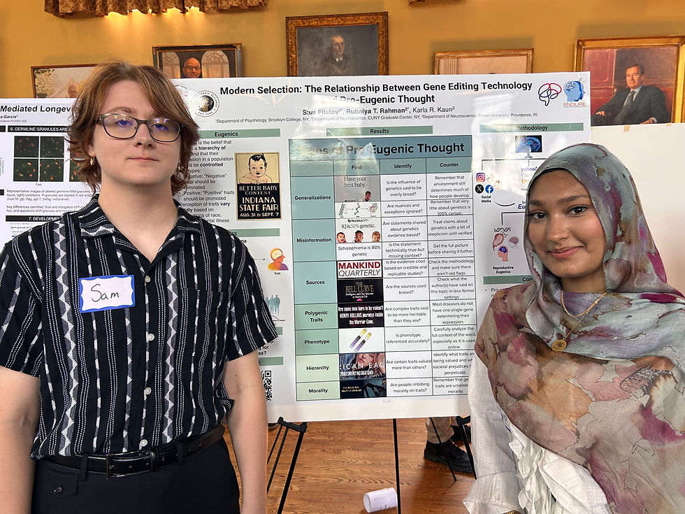 Sam Filatov and Rubaiya Rahman presenting their poster