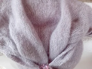 Pull parme mohair et soie