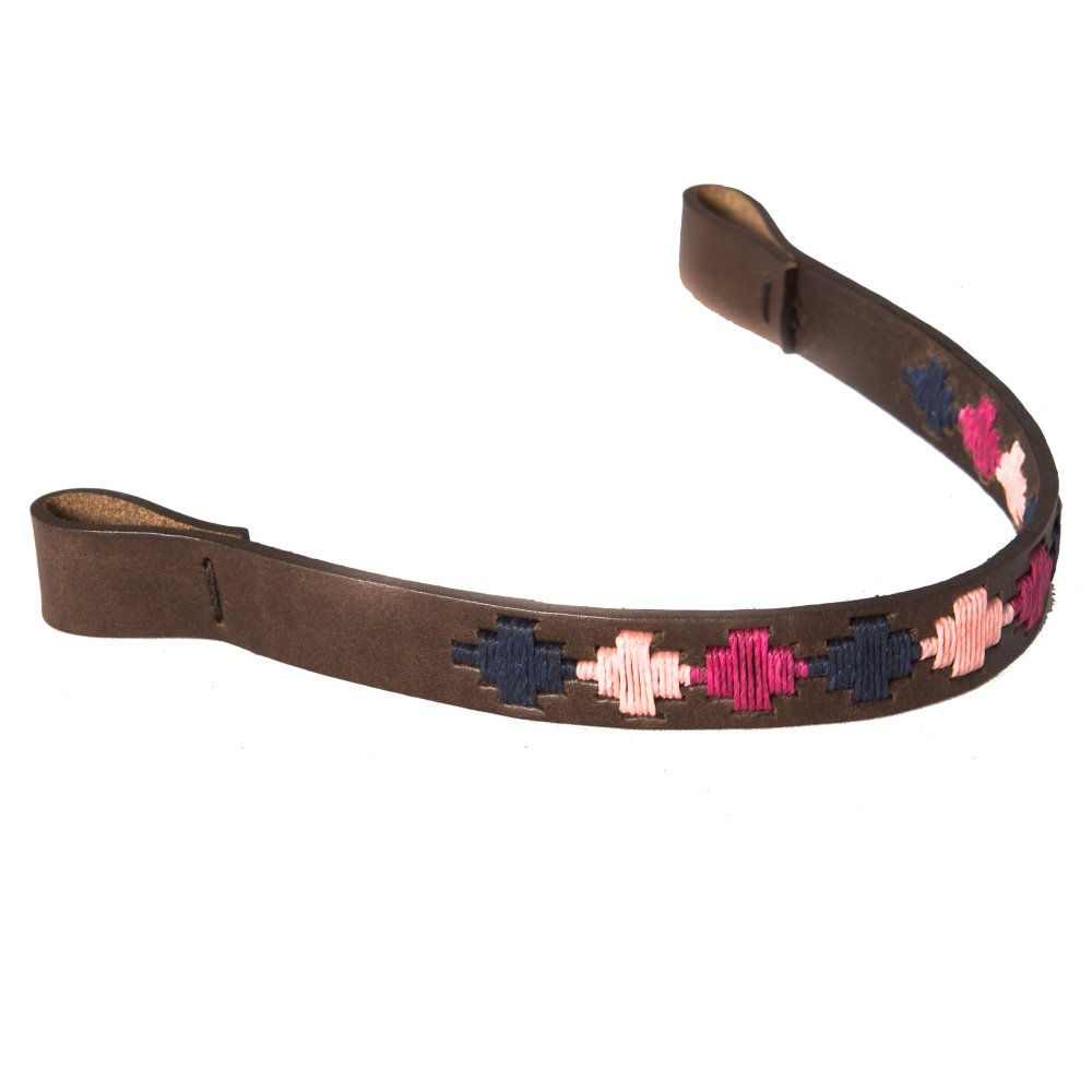Pony Size Pampa Cross Berry/Navy/Pink Browband by Pioneros