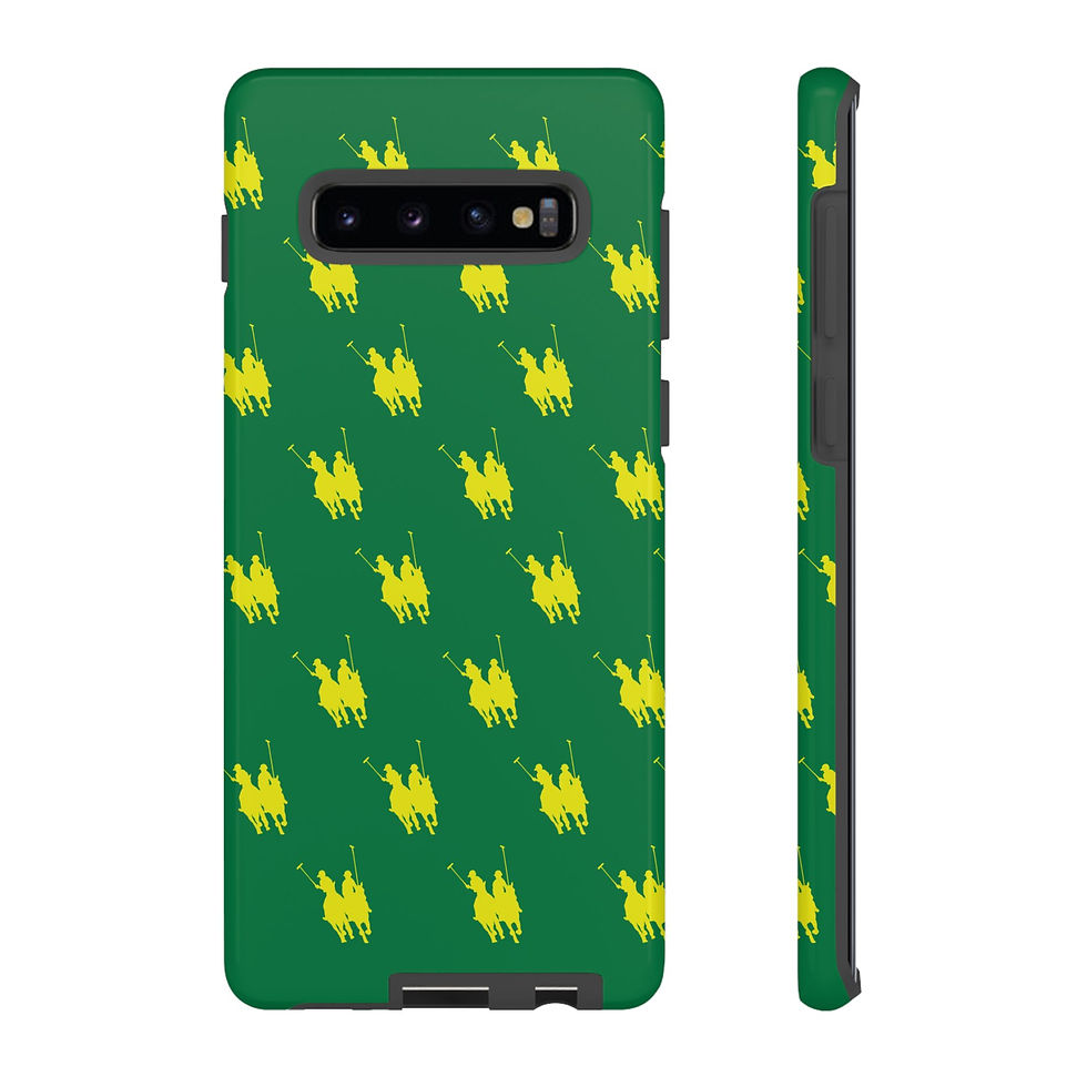 Thumbnail: Green Rideoff Phone Case — Polo Players Silhouette Pattern Tough Case