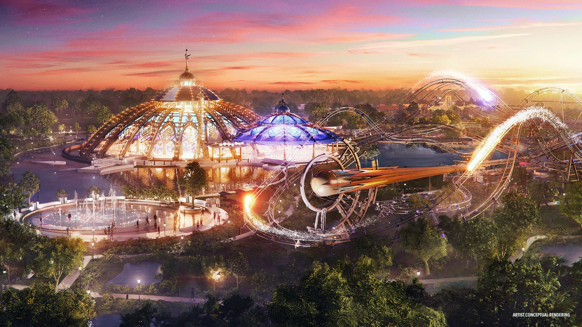 Universal Orlando releases renderings of newEpic Universe theme park revealing hotel and unique portals to each world, opening in 2025