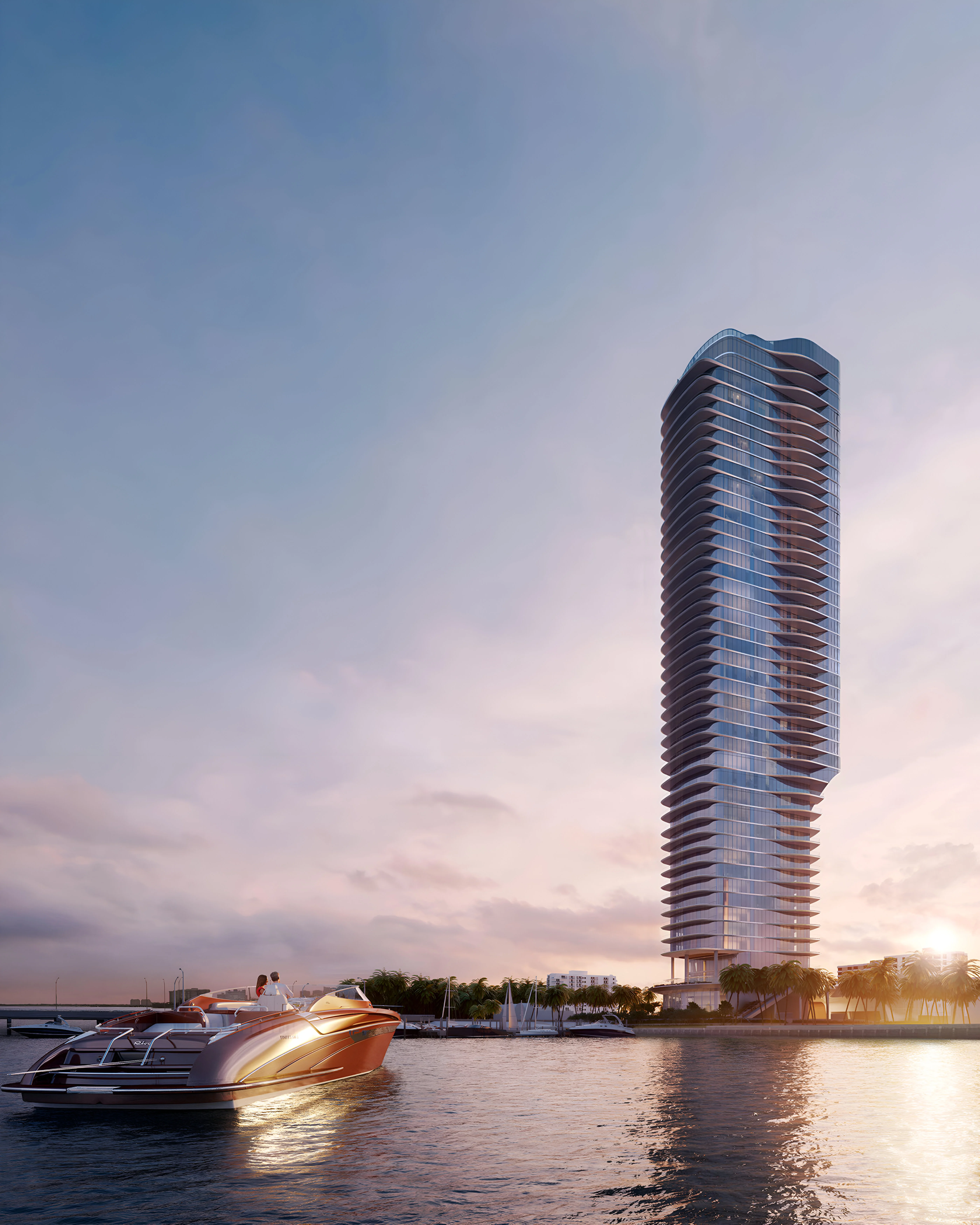 Una Residences, a 47-story yacht-inspired tower in Brickell expects early 2024 completion
