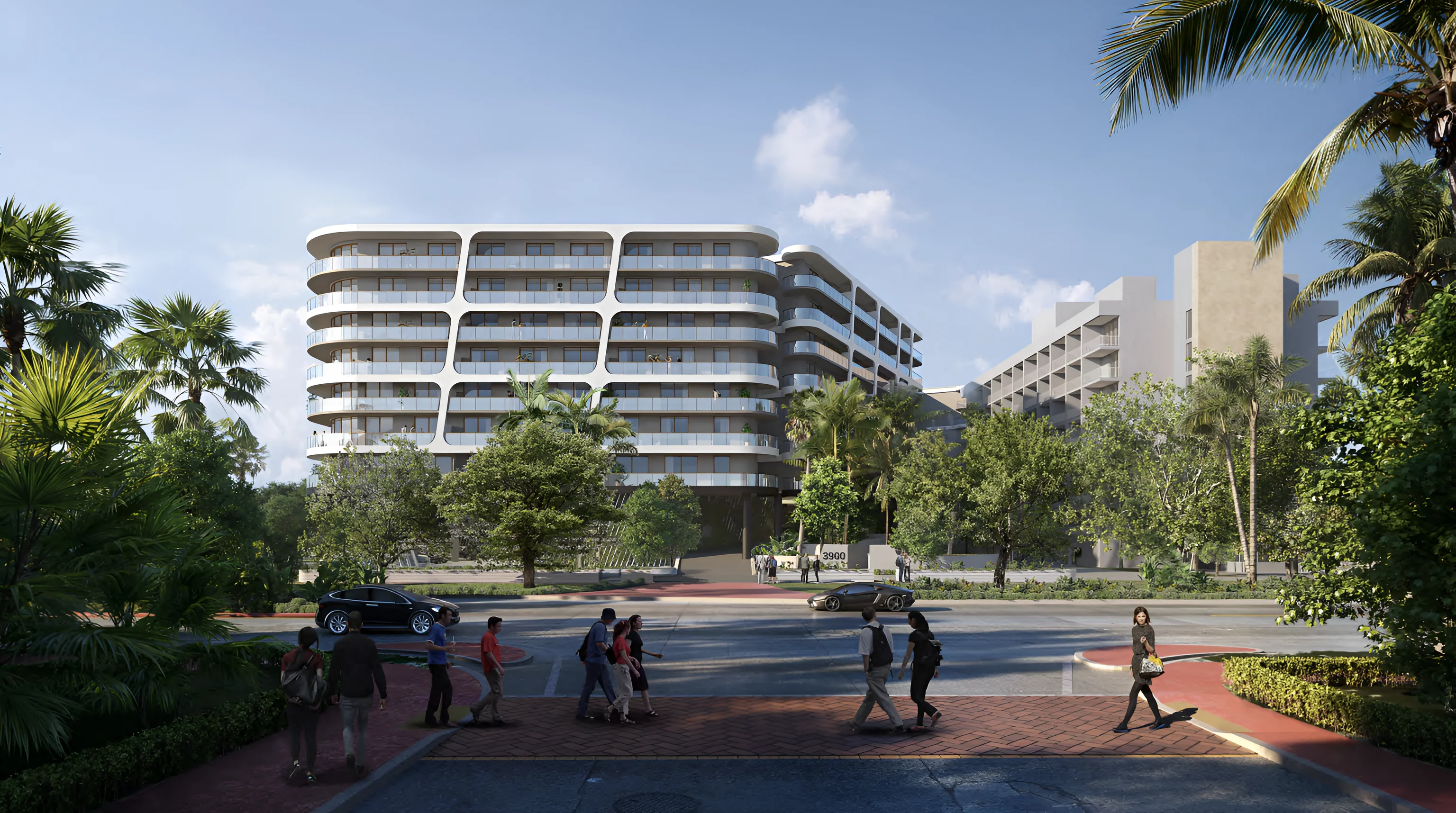3900 Alton Road, a nine-story luxury residential development in Miami Beach tops off construction