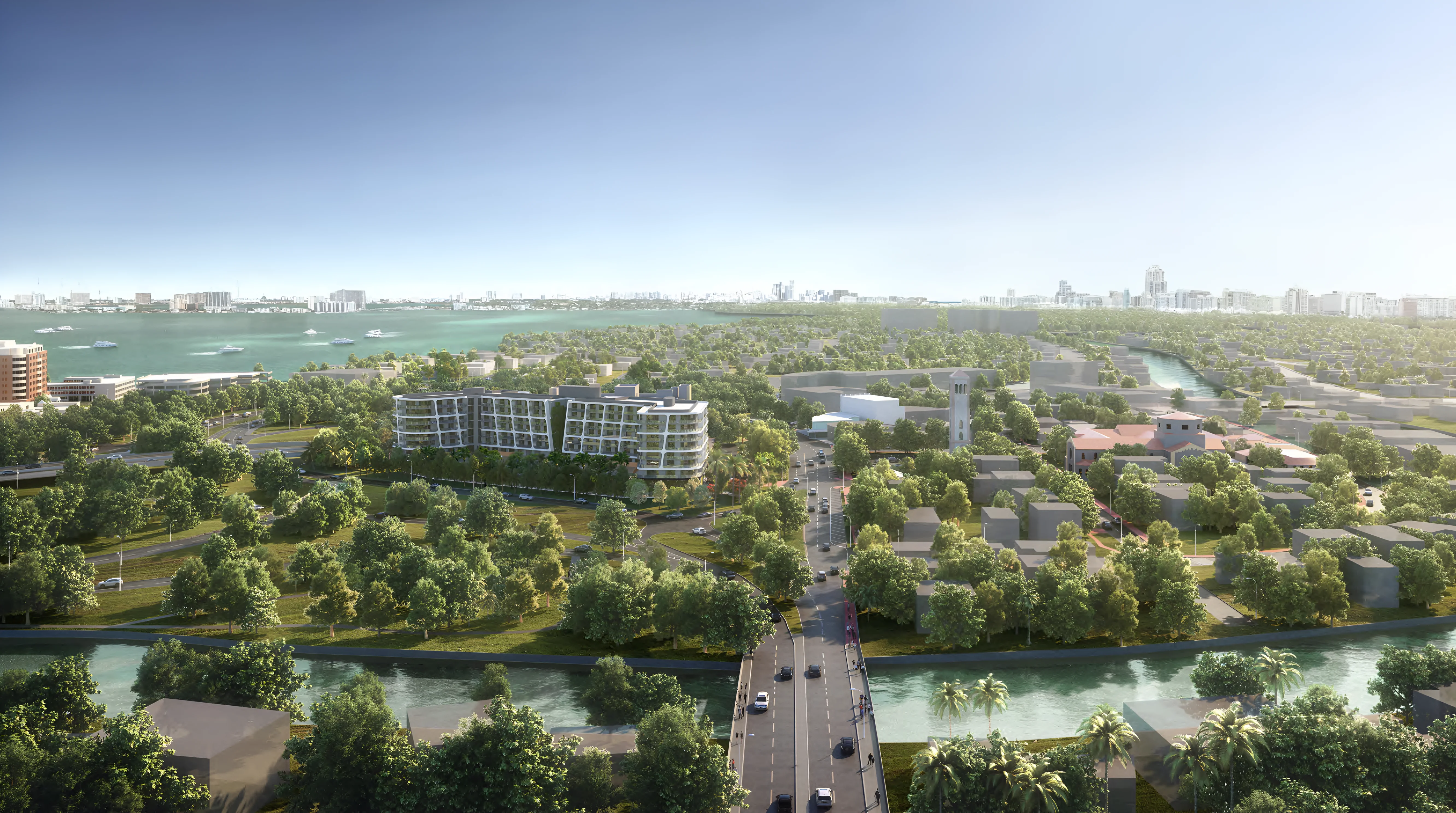 3900 Alton Road, a nine-story luxury residential development in Miami Beach tops off construction