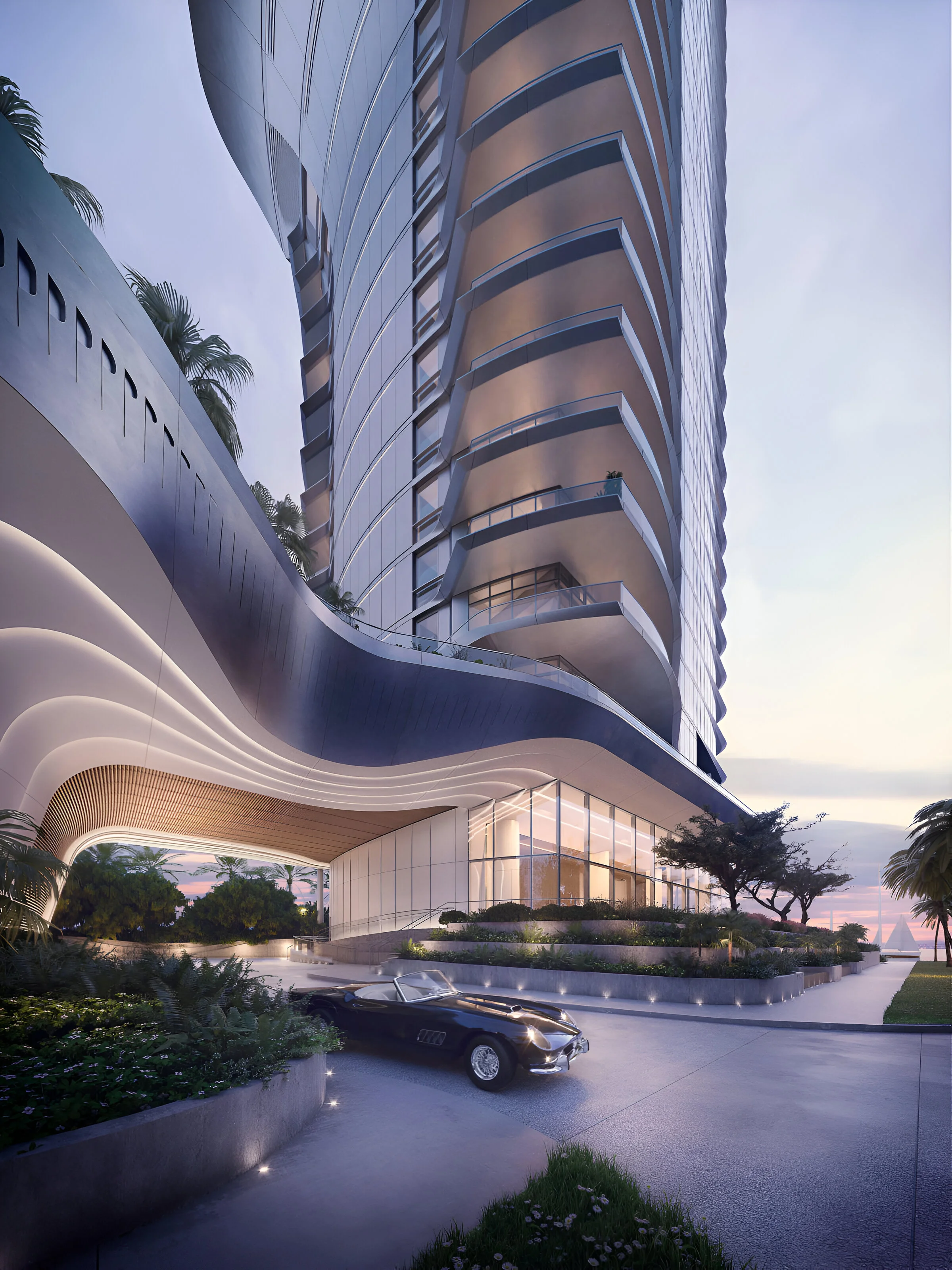 Una Residences, a 47-story yacht-inspired tower in Brickell expects early 2024 completion
