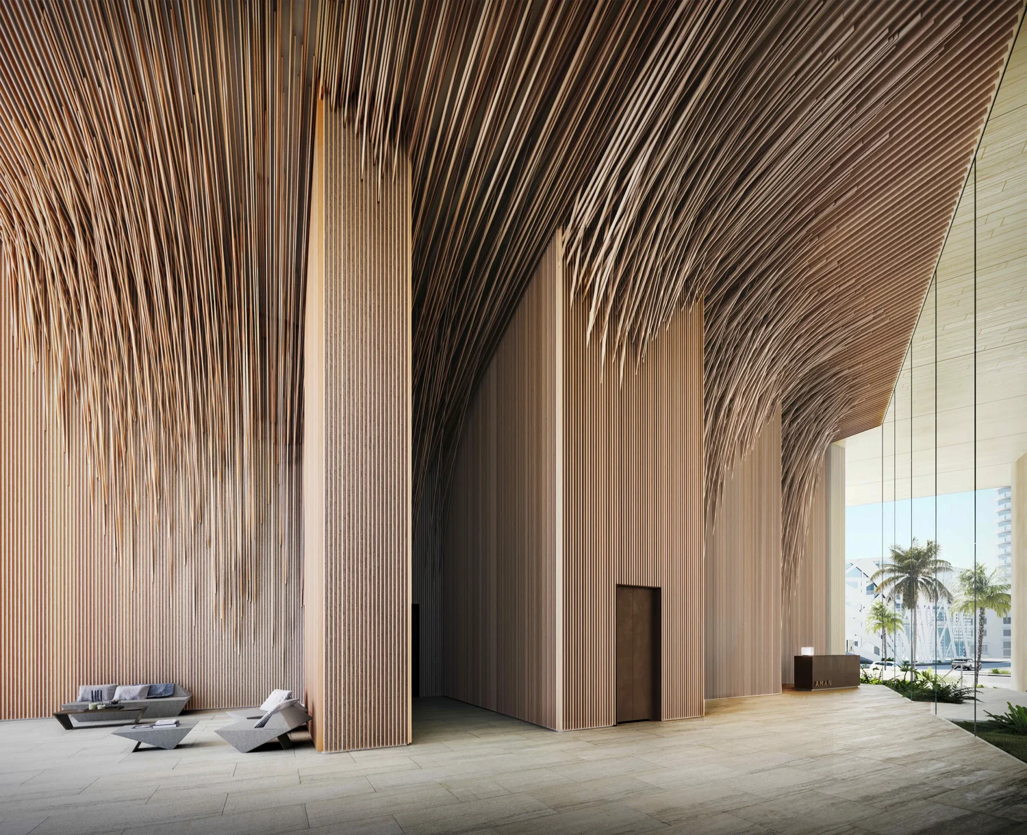 Aman Miami Beach, designed by Kengo Kuma, will offer 22 private residences in the vibrant Faena District, opening it’s doors by 2026