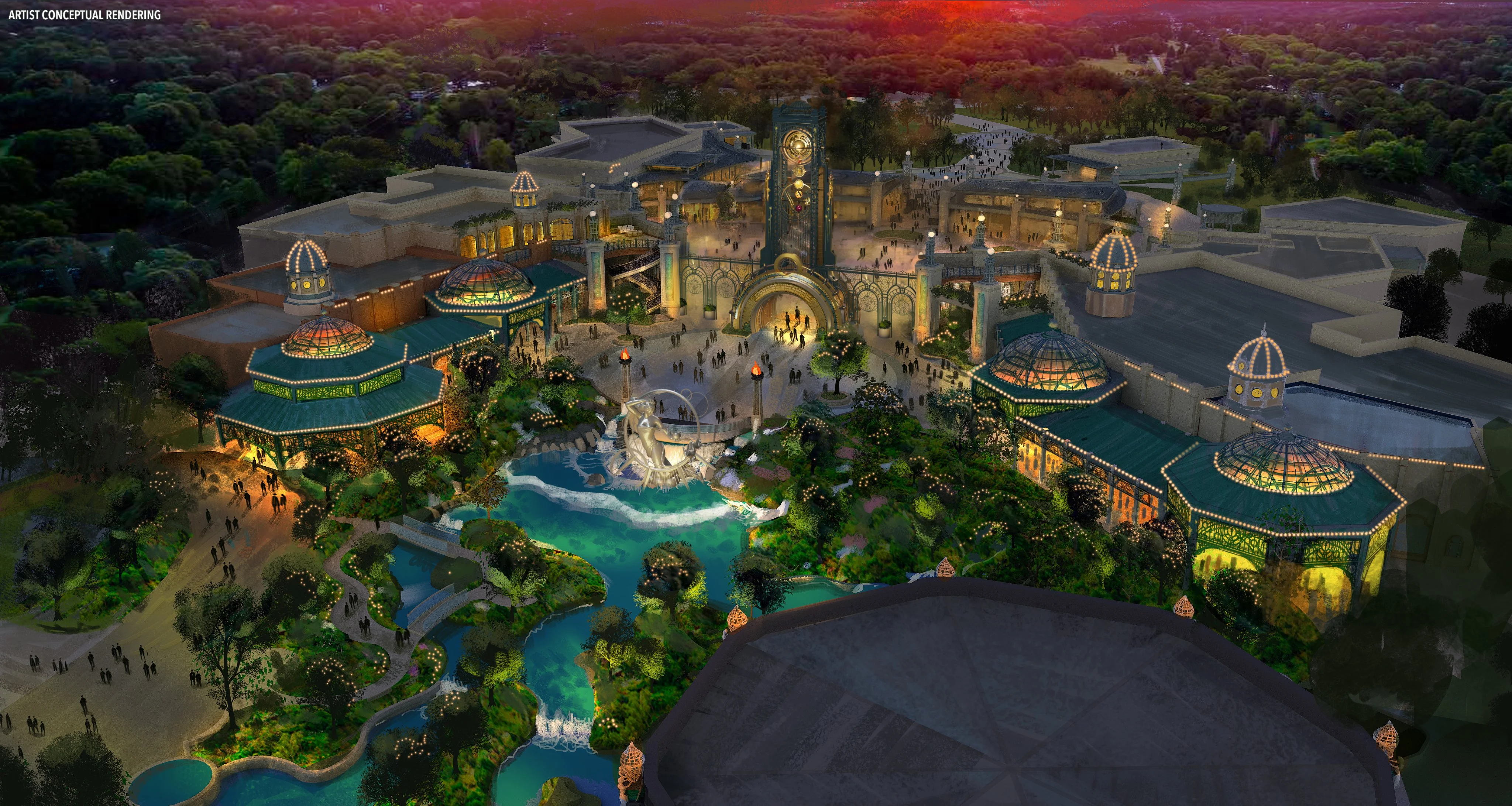 Universal Orlando releases renderings of newEpic Universe theme park revealing hotel and unique portals to each world, opening in 2025