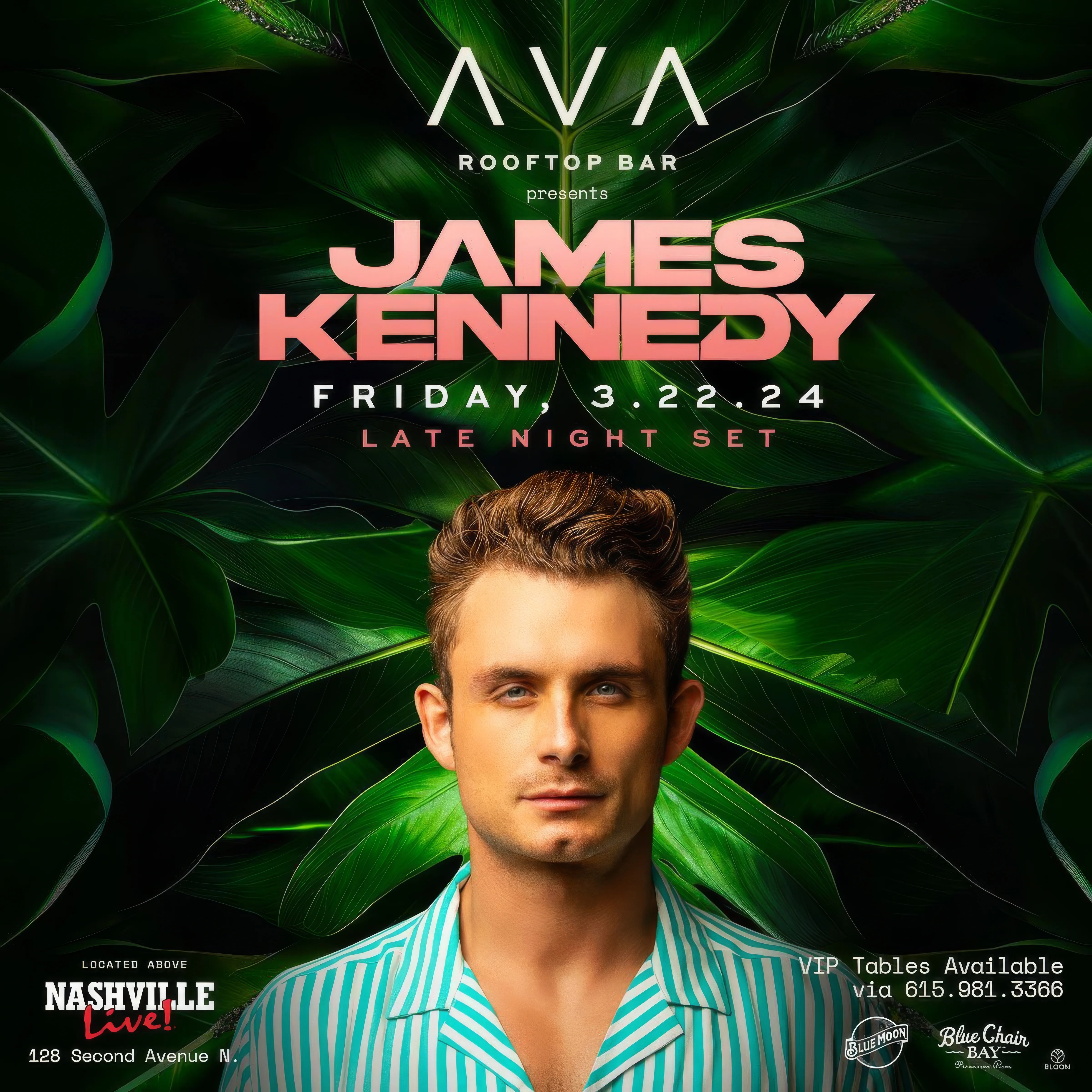 AVA Rooftop Bar, a new Mediterranean-inspired oasis, is set to open this Friday on top of Nashville Live! in downtown Nashville, with plans to bring notable DJs