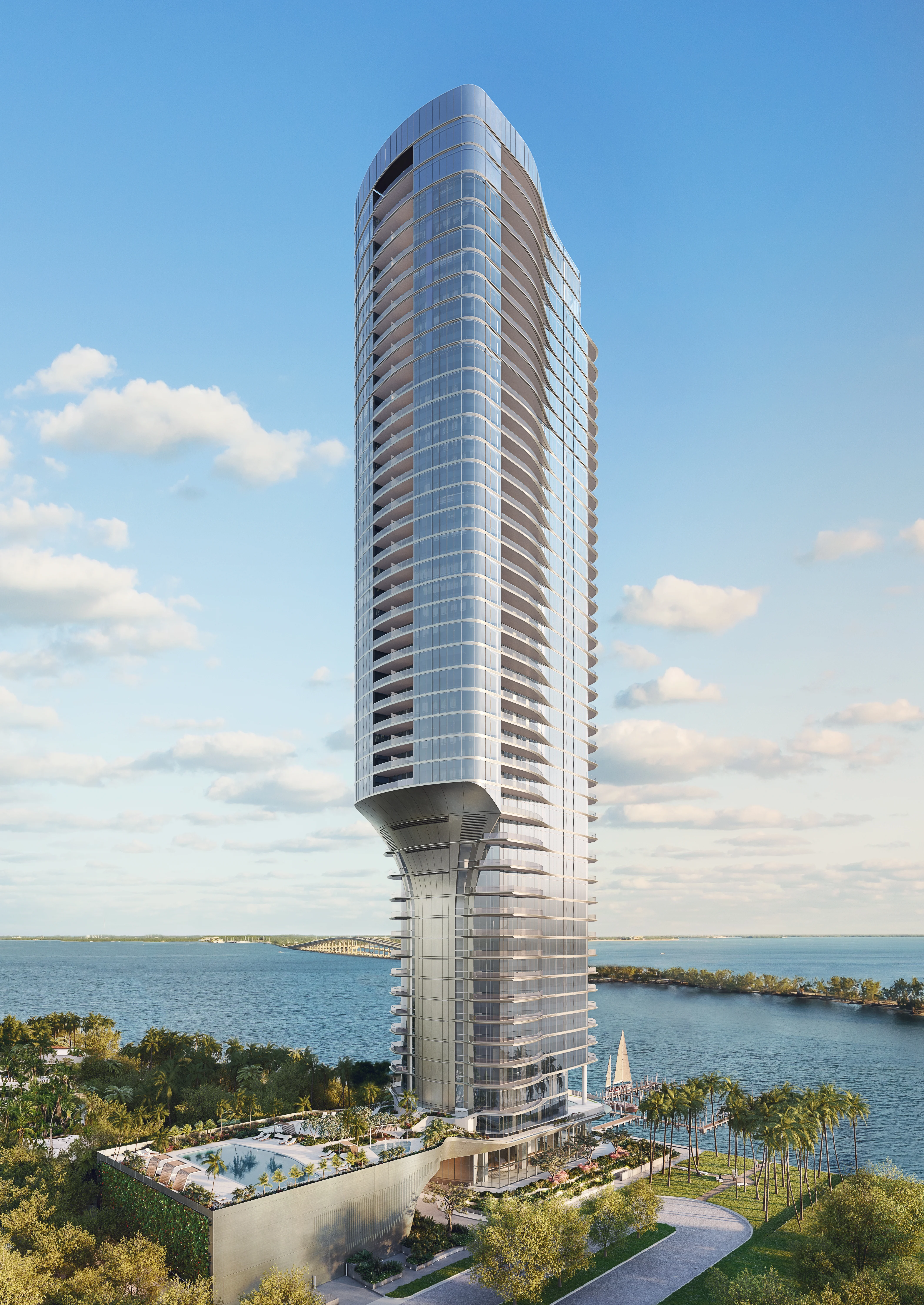 Una Residences, Brickell's first waterfront residential project in over a decade, tops off at 47 stories with completion expected in early 2025