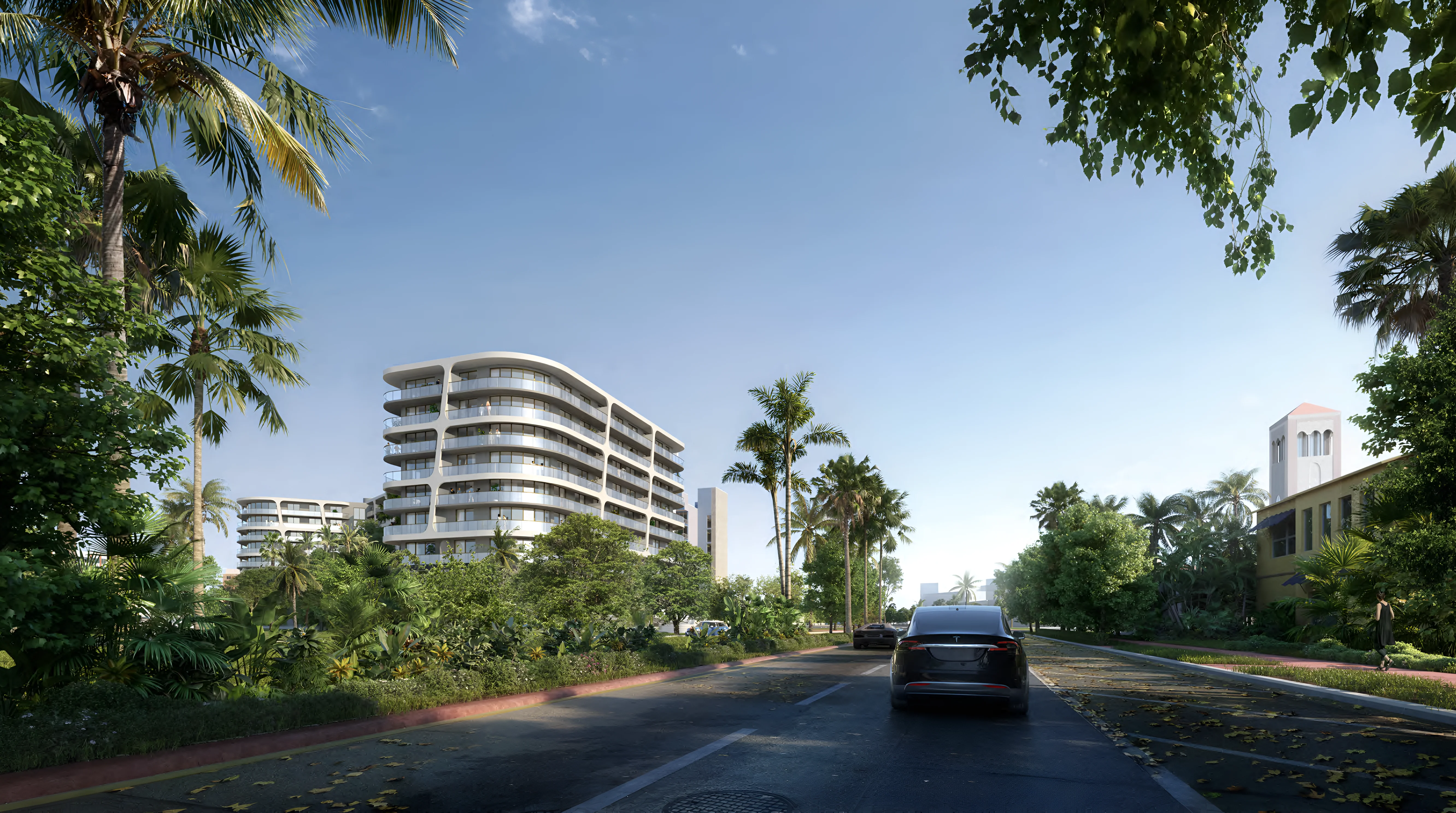 3900 Alton Road, a nine-story luxury residential development in Miami Beach tops off construction